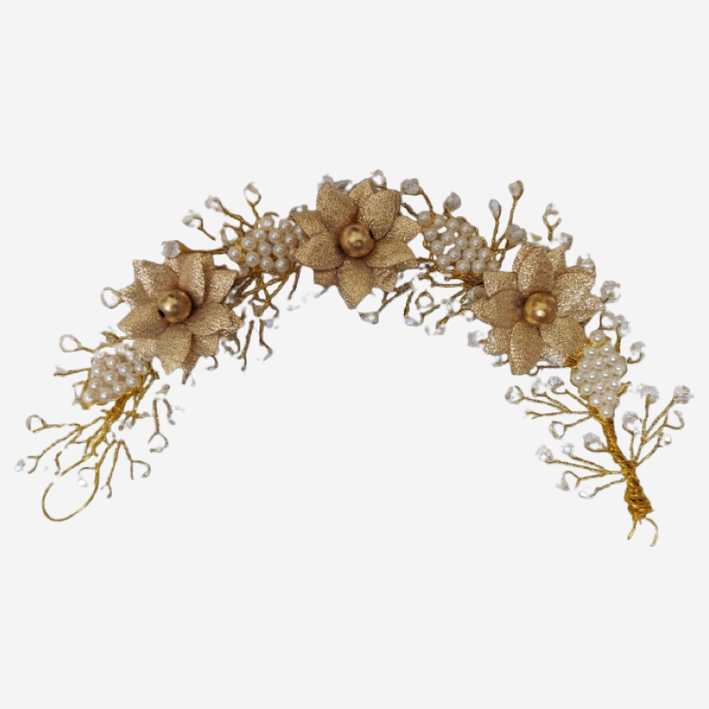 Golden Star Flower Pearls and Crystal Veni-Design