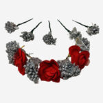 Red Rose Silver Glitter Veni Design Set