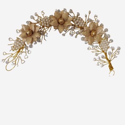 Golden Star Flower Pearls Crystal Veni Design